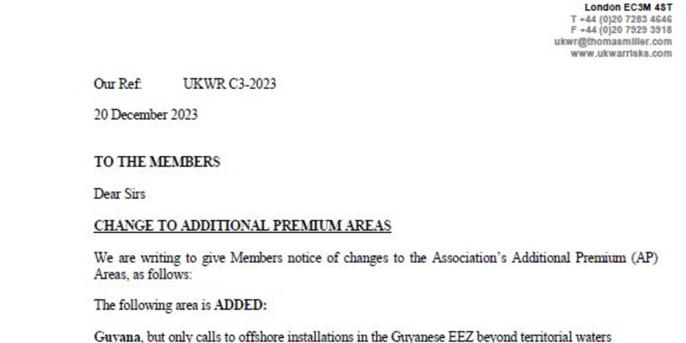 C3 2023 - Change to AP Areas - Guyana, Cabo Delgado and Indian Ocean