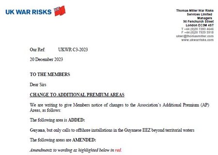 C3 2023 - Change to AP Areas - Guyana, Cabo Delgado and Indian Ocean