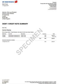 Debit/Credit Note Summary
