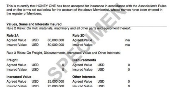 War Risks time policy and certificate of entry