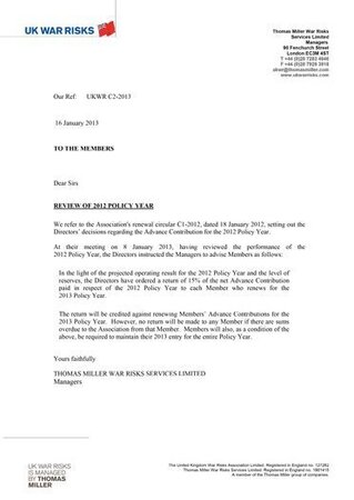C2 2013 - Review of 2012 Policy Year